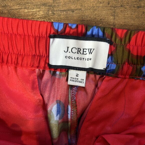 J. Crew Collection Lattice Floral Drapey Pull On Pants Size 2 - Picture 7 of 10